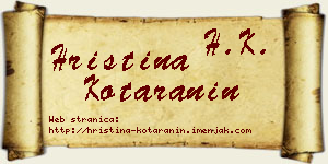 Hristina Kotaranin vizit kartica
